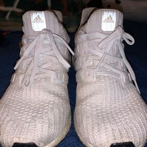 Size 9.5 white adidas ultraboosts